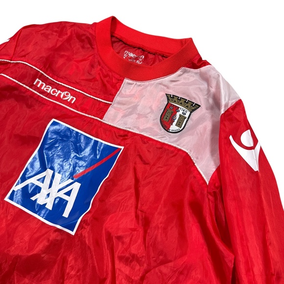 Vintage Macron SC Braga 2010-2011 Warmup Pullover Windbreaker Jacket Mens Small - Picture 3 of 12